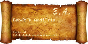 Babák Amázia névjegykártya